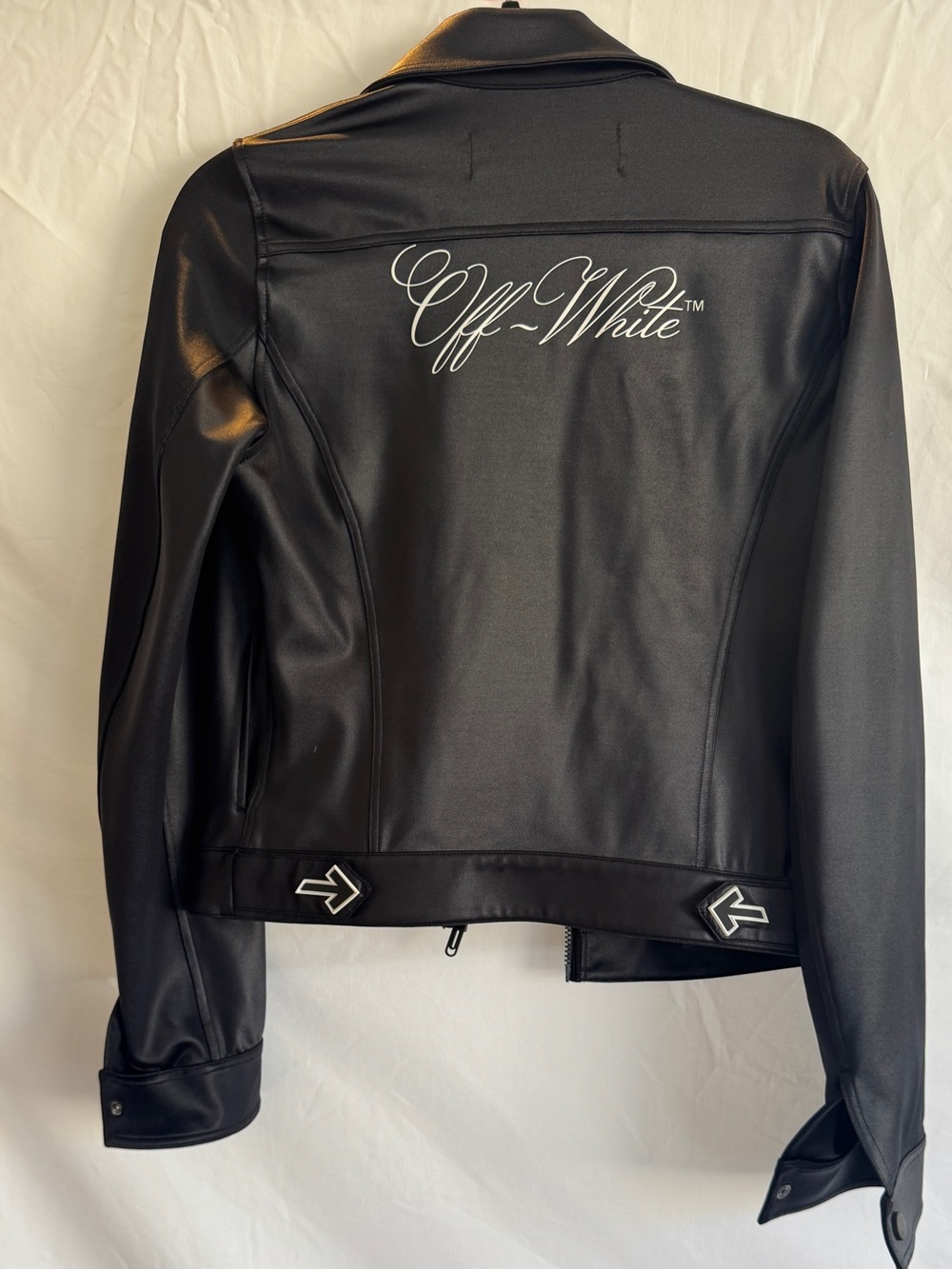 Off-White Virgil Abloh Black Vegan Leather Jacket Limited Edition